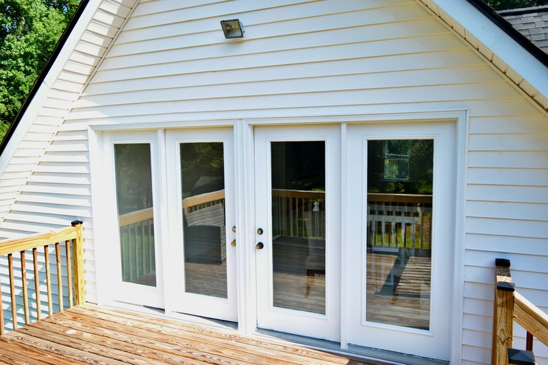 The french doors from the lounge out onto the upper deck.